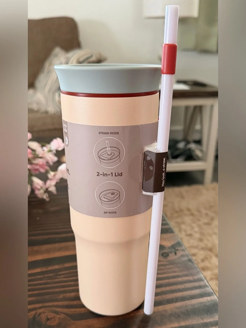 Owala Insulated Tumbler in Blush Pink with 2-in-1 Lid